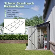 4'x8' Metal Garden Shed, Attachment Shed With Lockable Door And 2 Ventilation Openings, Tool Storage For Backyard & Patio, Grey - 灰色的 - 查看 5