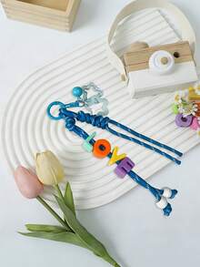 1pc Handmade Customized Keychain, Colorful Letter & Number Combination, Cute Keychain For Friends/Classmates/Lovers, Customized Name Letter Keychain - Design 4 - View 5