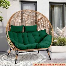 Waterproof Double Chair Cushion Thickened Removable Swing Hammock Cushion - 黑色 - 查看 7