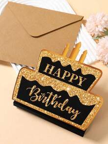 金色生日快樂折疊現金卡與信封，粉金色生日蛋糕圖案折疊現金卡，生日派對驚喜現金，週年紀念現金折疊卡，生日慶祝現金裝飾，生日派對裝飾，生日快樂折疊現金卡與信封－有趣的送現金方式，生日裝飾，生日，派對小禮 - 升級款 - 查看 7
