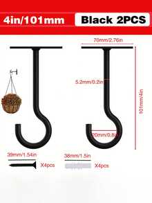 Multi-Functional Heavy-Duty Ceiling Hook, Used For Hanging Flower Pots, Decorative Plants, Lamps, Bird Feeders, Easy Installation Hardware Hook Set, Suitable For Garden And Home, Garden Supplies Accessories, Garden Outdoor Decor, Home Room Decor - Hook Up - View 19