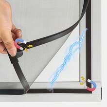 1pc Black Magnetic Mosquito Net Screen, Self-Adhesive Magnetic Mesh, Easy Installation Invisible Fly Screen, No Drilling Required - Black - View 7