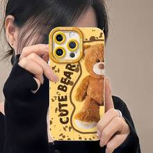 Tema de osito de peluche marrón con salpicaduras amarillas.funda de teléfono Fundas compatibles con ,Apple,VIVO,OPPO,,, y Honor.Fabricadas en silicona TPU,ofrecen protección contra golpes y caídas. - Blanco - Ver 6