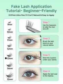 60pcs/Box Mermaid Segment Eyelash Extensions, Fashionable DIY Makeup Daily Wear False Eyelashes, Individual Cluster Lashes, Cartoon Style Eyelashes, Eyelash Extension Supplies - View 19