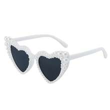 1 chiếc kính thời trang hình trái tim màu trắng dành cho cô dâu, quà tặng đơn lẻ, kính hình trái tim đính ngọc trai kiểu cổ điển, thích hợp cho tiệc độc thân, trang trí tiệc, trang trí cô dâu. - Kính ngọc trai trắng - Xem 7