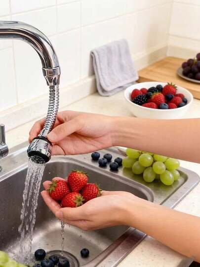 1pc Creative 360° Rotating Faucet Extender, 2 Modes - Extended, Swivel, Splash-Proof Nozzle, Upgraded Kitchen Water Saving