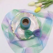 Ombre Mesh Ribbon Gift Packaging Decoration Bow Ribbon, Suitable For Wedding, Birthday Party Decoration, DIY Gift Wrapping - Multicolor - View 1