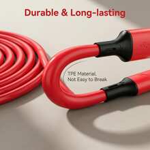 Gesen Cable de carga 3 en 1, cable de carga rápida, cable de datos USB compatible con iPhone, Type-C, Micro USB - Rojo - Ver 3
