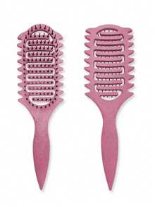 Cepillo de masaje del cuero cabelludo hueco, adecuado para todo tipo de cabello, reduce el tirón y la rotura del cabello, ideal para el hogar, el salón y los viajes, un gran regalo para el cuidado del cabello de las mujeres - multicolor - Ver 11