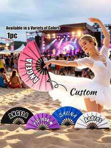 Custom Folding Fan,Custom Large Folding Hand Fan Men/Women Rave Fan, YASSS Fan, Concert Merch, Kung Fu Tai Chi Hand Fan Black Vintage Foldable Hand Fans For Dancing, Festival, Gift, Home Decorations, Perfect Accessory For Bachelorette Party, Bachelorette Party Wedding Bridal Shower Decoration - Multicolor - View 3