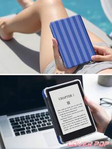 蓝色条纹图案平板电脑保护套，兼容 iPad Air 8 2026（11/13 英寸）、iPad Pro 9.7/10.2/10.5/10.9/12.9 英寸/11 英寸（第十代）、Galaxy Tab S6 Lite 10.4 英寸、Kindle Paperwhite 第十二代（2024 年）、Kindle（第十一代，2022 年），柔软防震，智能支架/自动唤醒/睡眠功能，绝佳节日礼物 - 彩色 - 查看 10