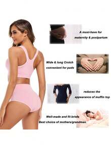 1pc Women's Plus Size Seamless Breathable High Elastic Panties - Solid Color With "LOVE" Letter Decor, Comfortable Supportive Underwear, Soft Fabric, Suitable For All Seasons As Clothing Gift - View 3