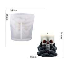 Happy Skeleton Scented Candle Silicone Mold DIY Halloween Funny Creative Cartoon Skull - White - View 3