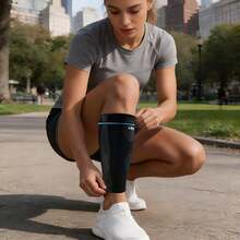 VBOSI 1pc Durable Leg Sleeve - Double-Layer Knitted Compression, Suitable For Daily Wear And Fitness, Unisex - View 12