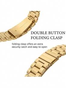 两件套不锈钢表带和TPU表壳组合，兼容 49mm、46mm、44mm、45mm、41mm、40mm、38mm，防震表壳适用于Ultra/SE11/10/9/8/7/6/5/4系列，智能手表表带配件，替换表带，男女皆宜，适合日常、户外、旅行、聚会等场合，是馈赠亲友的绝佳礼物。 - 金色 - 查看 6