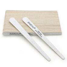 JEARLYU 2/8/12/20/50 piezas Limas de uñas de doble cara, tablas de esmeril grises, palitos de lijado de manicura profesional, delgados y lavables - Gris - Ver 17