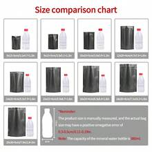50入/100入 雙面 0.18mm 厚黑色可重複使用自封式 Mylar 鋁箔立袋，長效食品儲存，拉鍊密封包裝，適用巧克力、茶、咖啡、乾果、粉末、糖果、肉類，節日派對小禮品與禮品包裝裝飾 - 黑色 - 查看 3