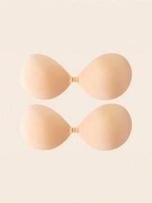 2 Pairs Gathered Adhesive Bra, Reusable Strapless Front Closure Invisible Nipple Covers, Women's Underwear & Lingerie Accessories - Multicolor - View 17