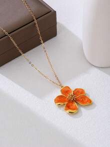 1件简约时尚迷人花朵油滴项链 - 花卉項鍊 - 查看 17