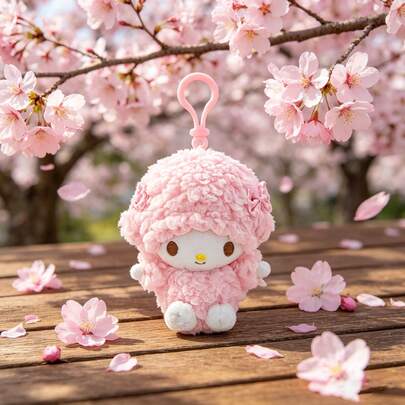 Sanrio My Sweet Piano Mini Piano Ornament With Bowknot Design. Adorable Pink Sheep Character From My Melody Series, Featuring Cute Bow Details And Musical Piano Shape. Perfect Kawaii Home Decor For Desks, Shelves, And Gift-Giving.