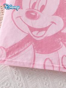 Bộ áo thun ngắn tay và quần short in hình chuột Mickey của Disney Baby dành cho bé gái, trang phục mùa hè dễ thương, quần short cạp chun màu trơn cho trẻ em đi nghỉ mát, trang phục ngoài trời. - Hồng - Xem 5