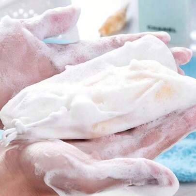 20 chiếc lưới tạo bọt xà phòng, túi đựng xà phòng màu trắng dùng cho phòng tắm, trang trí nhà cửa mùa hè, dụng cụ vệ sinh cá nhân, phụ kiện du lịch di động, có thể sử dụng nhiều lần.