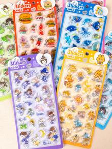 彩色3D環氧樹脂貼紙－可愛動物－防水、可重複使用、可重新定位、自黏式、高品質樹脂－適合裝飾智慧型手機、手機殼、筆記型電腦、桌面、平板電腦、文具、筆記本、日記本、計畫本、剪貼簿、馬克杯、水瓶、冰箱、禮物包裝、DIY裝飾 - 多色[款式/包裝隨機] - 查看 6