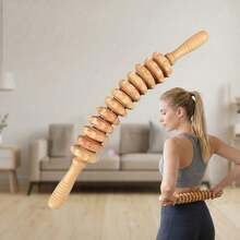 Gậy massage bằng gỗ, búa massage 9/12 bánh, massage các huyệt đạo giúp thư giãn cổ, eo, đùi, giảm mệt mỏi. - A - Xem 2