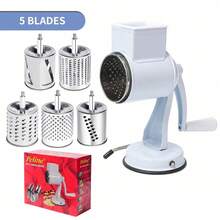 1pc New Manual/No Power Peanut Powder Grinder, Cheese Shredder, Multi-Functional Rolling Grinder For Various Nuts - White - View 2