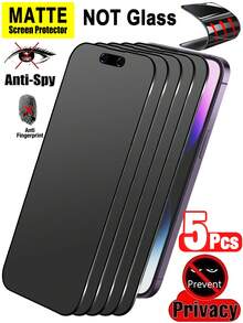 ZYSHI Shockproof Privacy Phone Screen Protector 5pcs Privacy Screen Protector Compatible With IPhone 17 Pro Max 16 Pro Max 6.9 Inch, Anti-Glare Matte Finish, Anti-Fingerprint, Compatible With Phone Cases, Compatible With IPhone 17E/16 Pro Max/16 Pro/16 Plus/16/15 Pro Max/14 Pro Max/13 Mini/12/11/XS MAX/XR/8+/7 Plus, Anti-Peeping, Phone Screen Protector, Phone Accessories, Waterproof, Anti-Drop, Anti-Scratch, Mother's Day Gift Birthday Anniversary - 5pcs - View 25