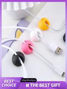 3/5/10pcs Cable Organizer Set, Desktop Cable Management Holder, Hidden Smartphone Charging Dock, Suitable For Bedside, Kitchen And Office, Multifunctional PP Material Desktop & Car Cable Organizer - Multicolor - View 8
