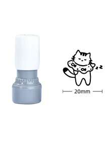 1pc Cute Cat "Meow" Stamp, Cartoon Decorative Stamp Suitable For Scrapbooking DIY, Student Stationery Gift For Classmates - A - View 9