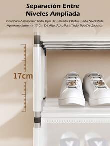 4/5/7/8 Tier Shoe Rack Organizer, Stainless Steel Rack - Simple And Easy To Assemble Shoe Organizer - Clothes Organizer Furniture With Straps - Shoe Rack With Clothes And Hat Racks - The Ultimate Solution For Clothes And Shoe Organization - Silver - View 5