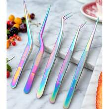 5pcs/3pcs/1pc 304 Stainless Steel Kitchen Tongs Set, Precision Serrated Tip Food Tongs, Multi-Size Cooking Tongs Suitable For Plating, Grilling, Seafood, Desserts And Chef Cooking - Multicolor - View 2