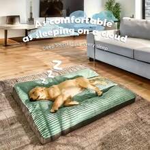 Extra Large Thick Dog Bed For Cats & Dogs, Washable Non-Slip Pet Sofa, Plush All-Season Sleeping Pad (4 Sizes) - Sage Green - View 3