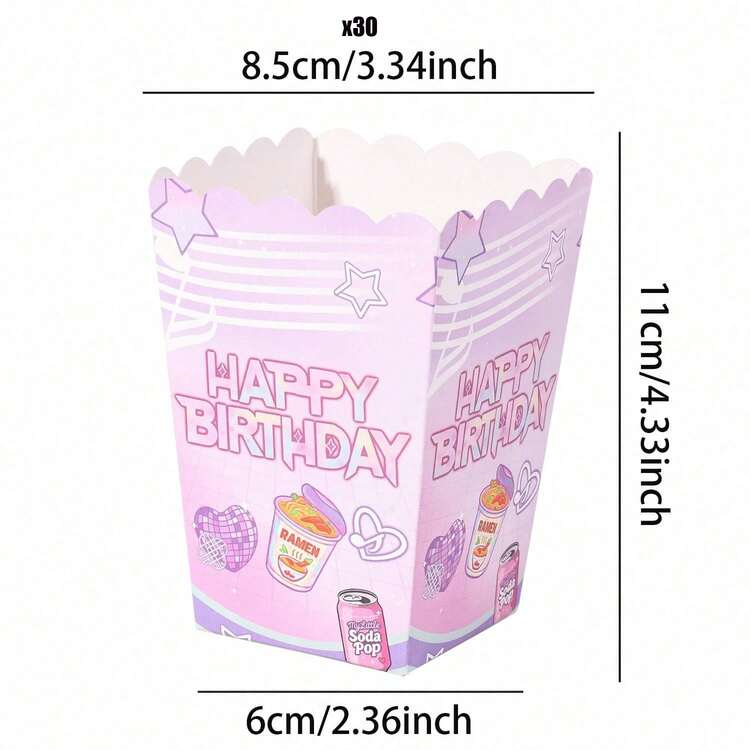 Korean Style Popcorn Box, Korean Theme Birthday Party Supplies Candy Snacks Popcorn Box, Cute Pink K-Pop Party Decoration For Girls And Teenagers - View 8
