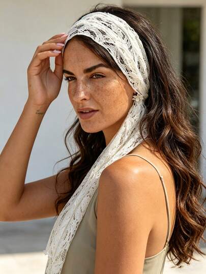 1 chiếc băng đô ren hoa phong cách Bohemian thanh lịch, phụ kiện tóc đa năng dành cho nữ.