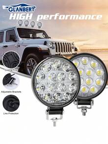 GLANBERT 4.5" LED Round Light Bar 9-30V External Lamp For SUV, Truck, Car, Motorcycle - Black - View 12