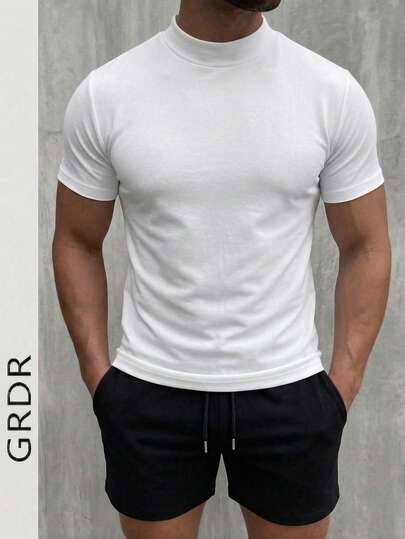  GRDR Men's Summer Short Sleeve Shorts Set, Suitable For Business Gatherings And Casual Wear