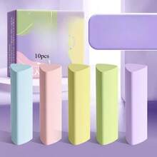 10pcs Triangle Erasers, Designed Specifically For Elementary Students, Clean Erasure Without Residue - 10 Macarons - View 7