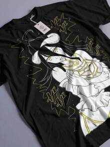 Overlord Ainz T-Shirt Ooal Gown Albedo Overlord Anime Manga Gifts Shirt All Size - 黑色 - 查看 1