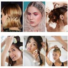 15 pièces/25 pièces/100 pièces Pinces à cheveux invisibles ondulées pour femmes, convenant pour le bureau, le travail, les voyages, la maison, les cadeaux, la coiffure, les chignons, les queues de cheval, le lavage du visage, le maquillage, le masquage, assortiment de tenues diverses, les festivals, les fêtes - Multicolore - Voir 5