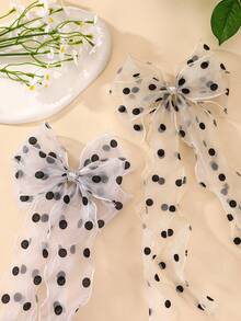 1 chiếc kẹp tóc dài hình trái tim đính đá chấm bi thanh lịch dành cho nữ, thích hợp sử dụng hàng ngày, lễ hội, đám cưới, tiệc tùng. - Nhiều màu - Xem 5