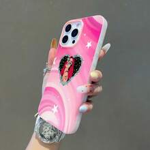 Corazón rosa estilo arte pop de .funda de teléfono Fundas compatibles con ,Apple,VIVO,OPPO,,, y Honor.Fabricadas en silicona TPU,ofrecen protección contra golpes y caídas. - Rosa - Ver 6