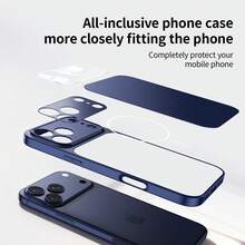 ASUS Phone Case Compatible With Iphone 17 Pro Max / IPhone 17 17Pro / IPhone 18 Pro / 18Pro Max, Full Coverage Design, Lens Protection Film, Magnetic Charging Support, Integrated Matte Texture, Lightweight Anti-Drop Phone Case, Champagne / Deep Blue / Orange Available - Blue - View 4