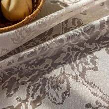 1pc French Floral Lace & Jacquard Tablecloth, Vintage American Ruffled Square/Round Tablecloth For Dessert Stands, Tea Tables, Wedding Decor, Garden Patio, Family Dining, Outdoor Picnic Curtain - 白色 2 - 查看 7