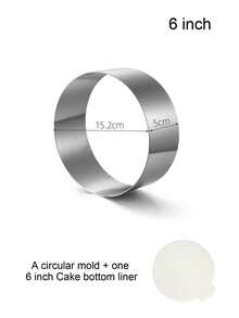 Bộ 2 khuôn làm mousse bằng thép không gỉ, kích thước 4/6/8 inch, hình trái tim/vuông/tròn, kèm đế lót bánh, thích hợp cho các buổi họp mặt gia đình, tiệc tùng, đám cưới. - Bạc - Xem 20