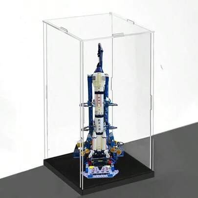 Acrylic Display Case/Showcase/Curio Cabinet (High-Definition Thick Acrylic Module + Mirror Base), Suitable For Displaying Statues/Gifts/Models/Products/Building Blocks/Bags/Dolls And Figurines/Collections, Multiple Sizes Available, Easy Assembly (Rubber Bands Needed For Reinforcement After Assembly), Please Measure The Size Of The Items To Be Displayed Before Ordering