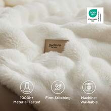 Bedsure Summer Vacation Bedding Set (Holiday Essentials), 3D Fleece Bubble Blanket For Couch, GentleSoft Blanket For Sofa Bed - Luxury Soft Cozy Blanket Gifts, High-Quality Polyester Twin XL Blanket, Soft Bedding Set Gift For Graduation/Vacation/Birthday Decoration/Back To School, For Room Decor, Home Decor, Bedroom Decor, Dorm Decor, Father's Day Gift - trắng - Xem 2
