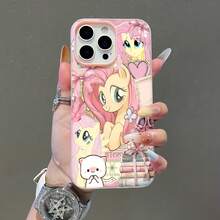 Tema de collage lindo rosa y amarillo de Fluttershyfunda de teléfono Fundas compatibles con ,Apple,VIVO,OPPO,,, y Honor.Fabricadas en silicona TPU,ofrecen protección contra golpes y caídas. - Rosa - Ver 3